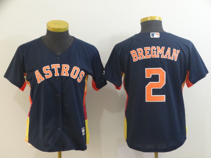 Women's Houston Astros #2 Alex Bregman Navy Cool Base Stitched MLB Jersey